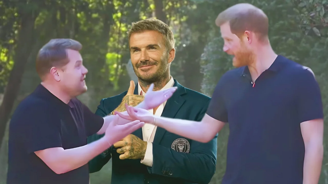 david beckham resolves row between prince harry and james corden